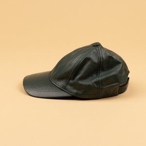 Hunter Green Genuine Leather Hat USA 90s Hip Hop Classic